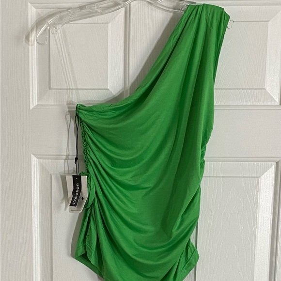 Callahan Ella Top One Shoulder in Kelly Green Size Small - Picture 4 of 7